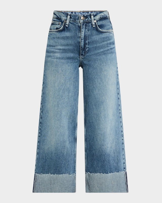 Sofie High-Rise Wide-Leg Ankle Cuff Jeans